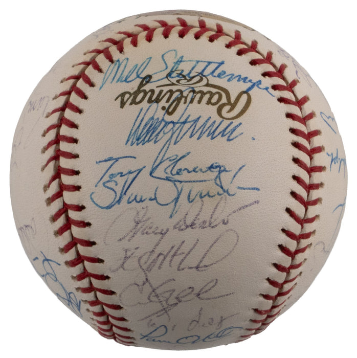 2001 New York Yankees AL Champs Team Signed World Series Baseball JSA COA