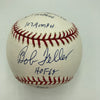 Bob Feller Signed Heavily Inscribed Career STAT Baseball JSA COA