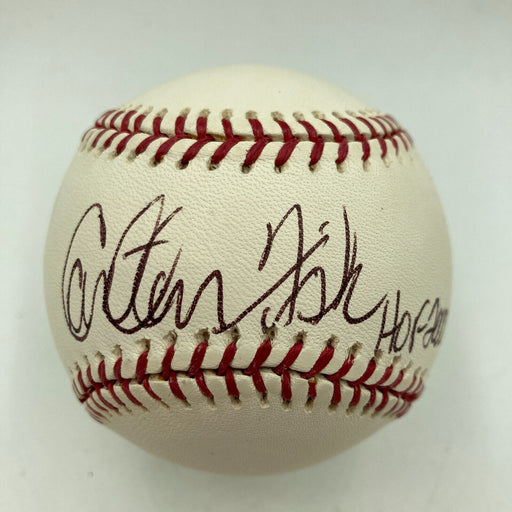 Carlton Fisk HOF 2000 & Johnny Pesky Signed 2004 World Series Baseball JSA COA