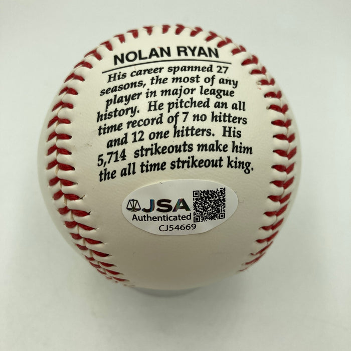 Nolan Ryan Signed Limited Edition Photo Ball JSA COA