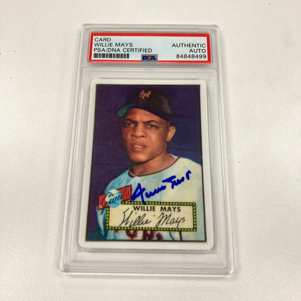 1952 Topps Willie Mays RC Signed Porcelain Baseball Card PSA DNA