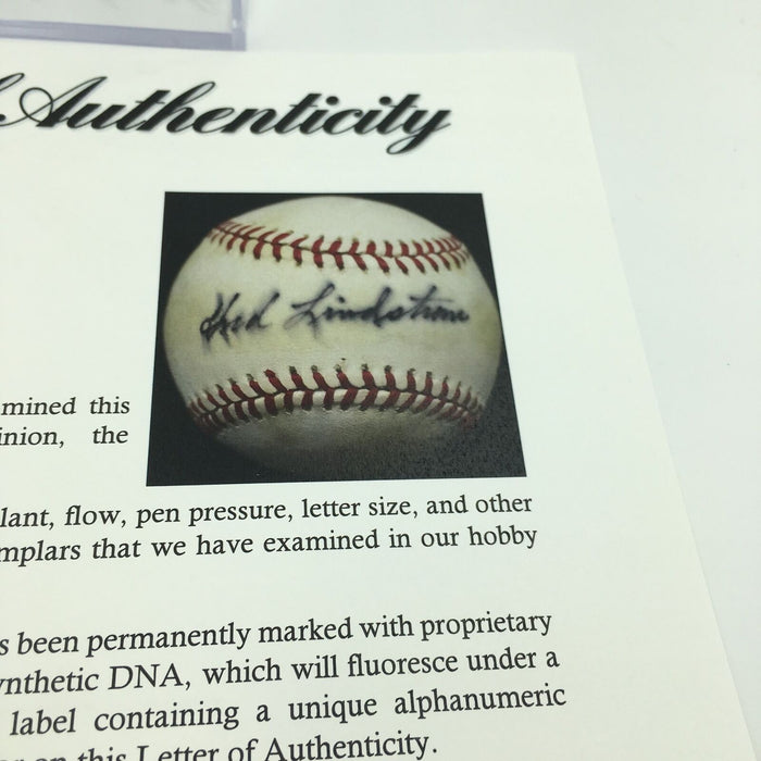 Freddie Lindstrom Single Signed Autographed National League Baseball PSA DNA COA