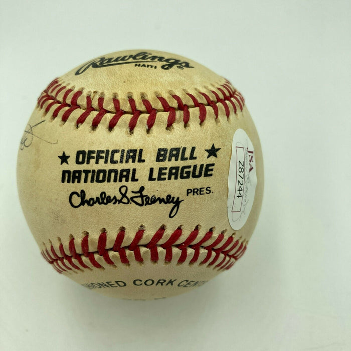 Legendary Shortstops Pee Wee Reese & Phil Rizzuto Dual Signed Baseball JSA COA