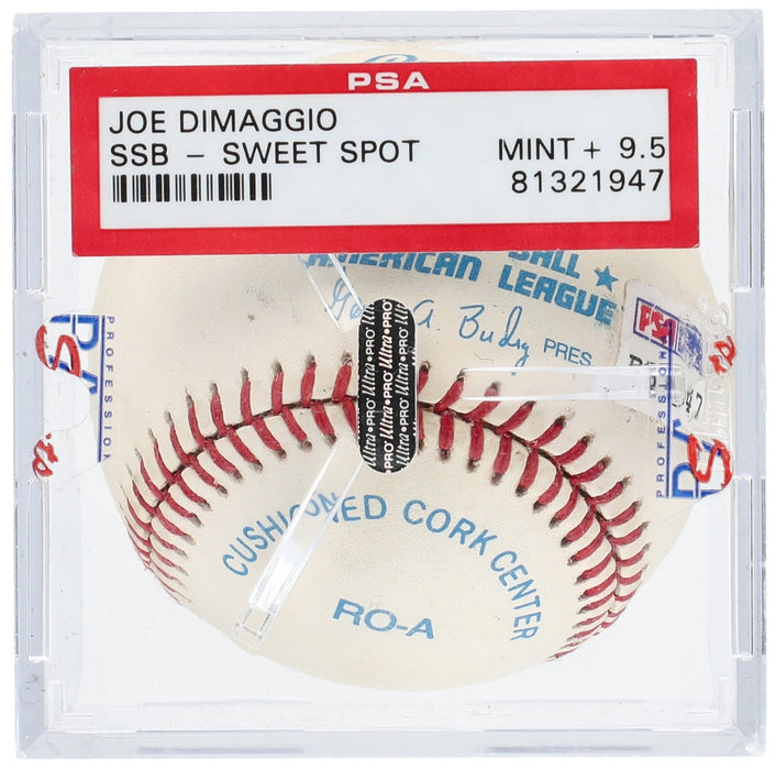 Joe Dimaggio Signed American League Baseball Auto PSA DNA Graded 10 GEM MINT