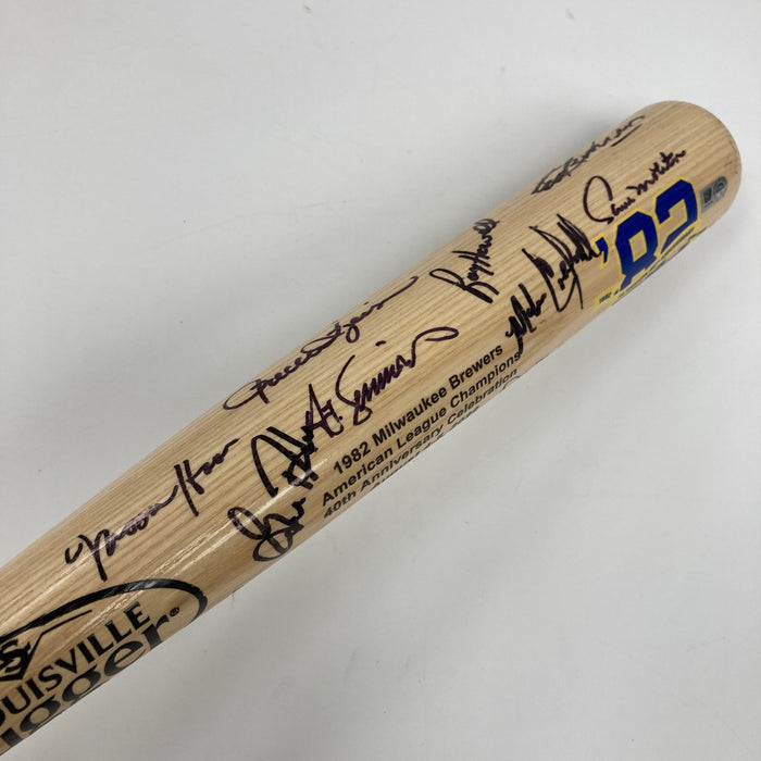 1982 Milwaukee Brewers American League Champs Team Signed Baseball Bat MLB Holo