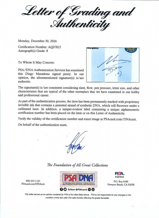 Diego Maradona Signed Argentina Game Model Jersey PSA DNA COA