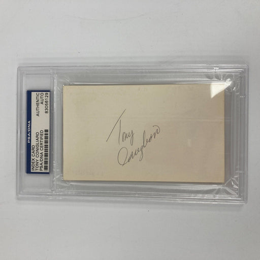 Tony Conigliaro Signed Autographed Index Card Boston Red Sox PSA DNA