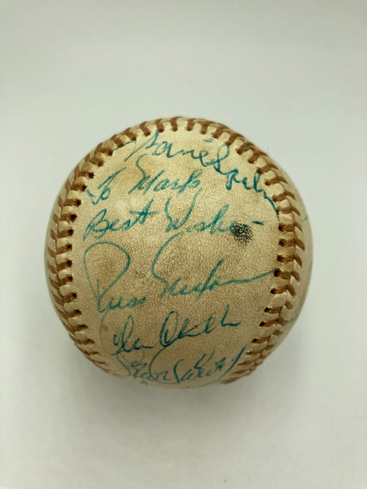 1976 All Star Game Team Signed Baseball Thurman Munson Hank Aaron JSA COA