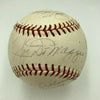 Joe Dimaggio Mickey Mantle New York Yankees HOF Legends Signed Baseball JSA COA