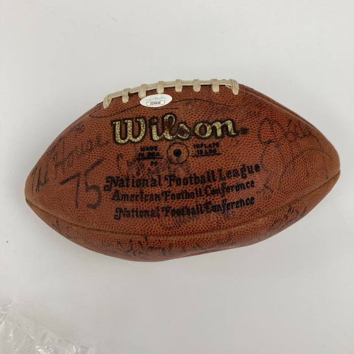 1993 Buffalo Bill AFC Champs Team Signed Wilson NFL Game Football JSA COA