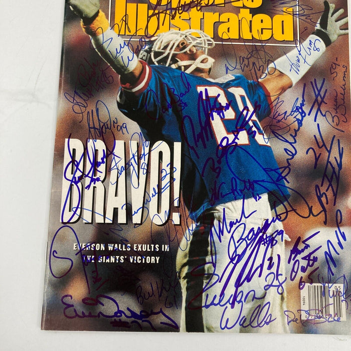 1990 New York Giants Super Bowl Champs Team Signed Sports Illustrated JSA COA