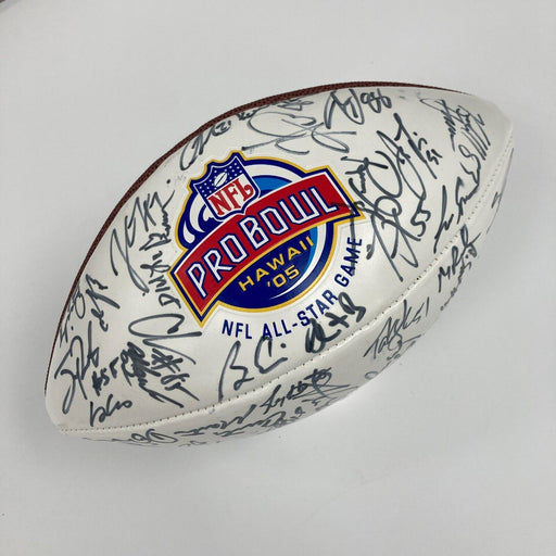 2005 Pro Bowl AFC Champs Team Signed Football Peyton Manning & Drew Brees