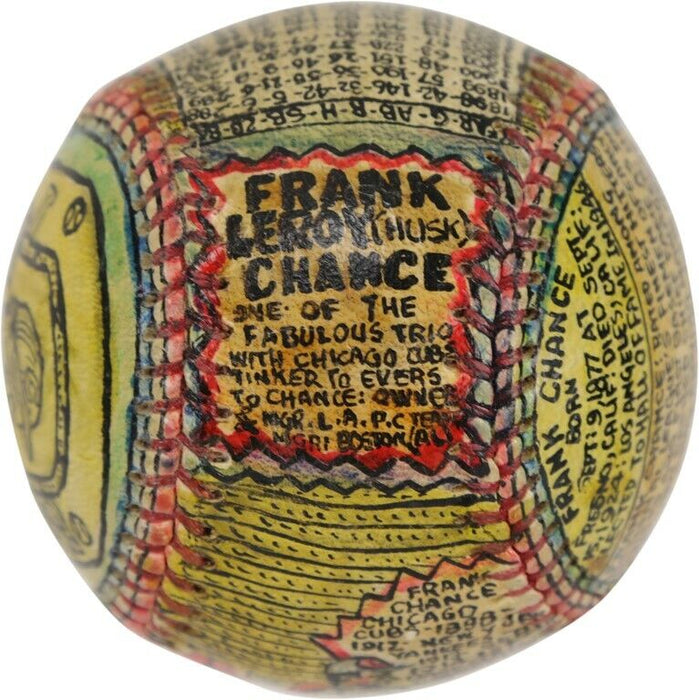 Beautiful Frank Chance Hand Painted George Sosnak Folk Art Baseball 1/1 Signed