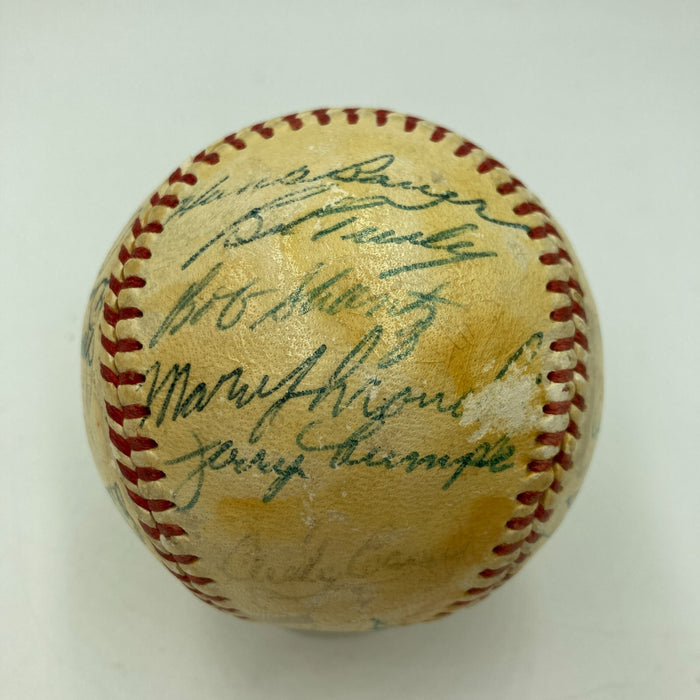 1958 New York Yankees World Series Champs Team Signed Baseball JSA COA