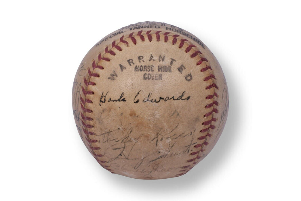 1948 Cleveland Indians World Series Champs Team Signed Baseball Beckett COA