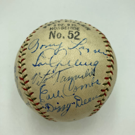 Beautiful Babe Ruth & Lou Gehrig Hall Of Fame Multi Signed Baseball PSA DNA