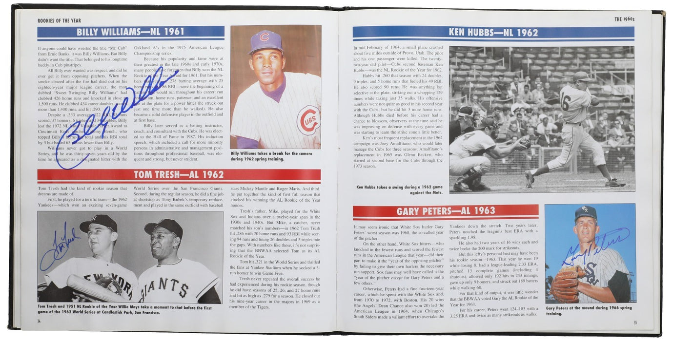 Rookies Of The Year Signed Baseball Book 78 Sigs Derek Jeter Willie Mays Beckett