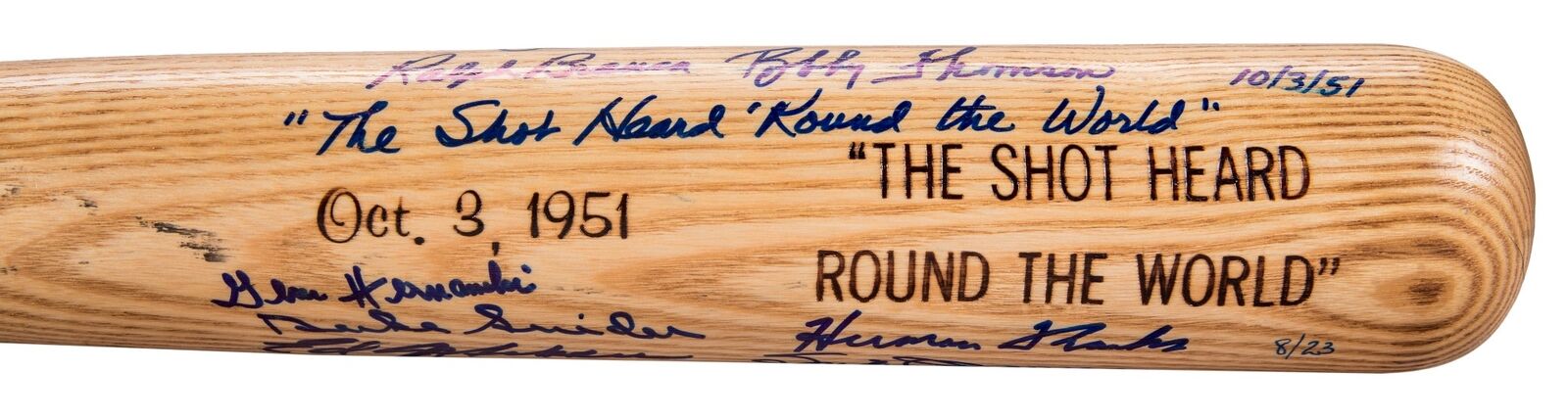 1951 NY Giants & Brooklyn Dodgers Signed Bat Willie Mays Shot Heard 'Round World