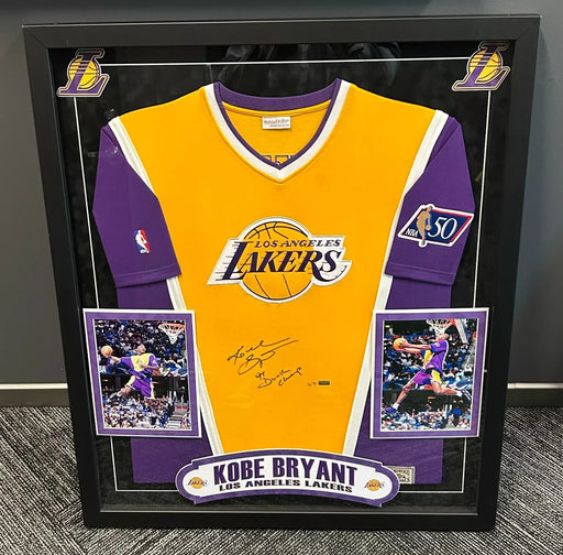 Kobe Bryant "1997 Dunk Champ" Signed Los Angeles Lakers Jersey Framed Panini COA