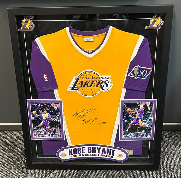 Kobe Bryant "1997 Dunk Champ" Signed Los Angeles Lakers Jersey Framed Panini COA