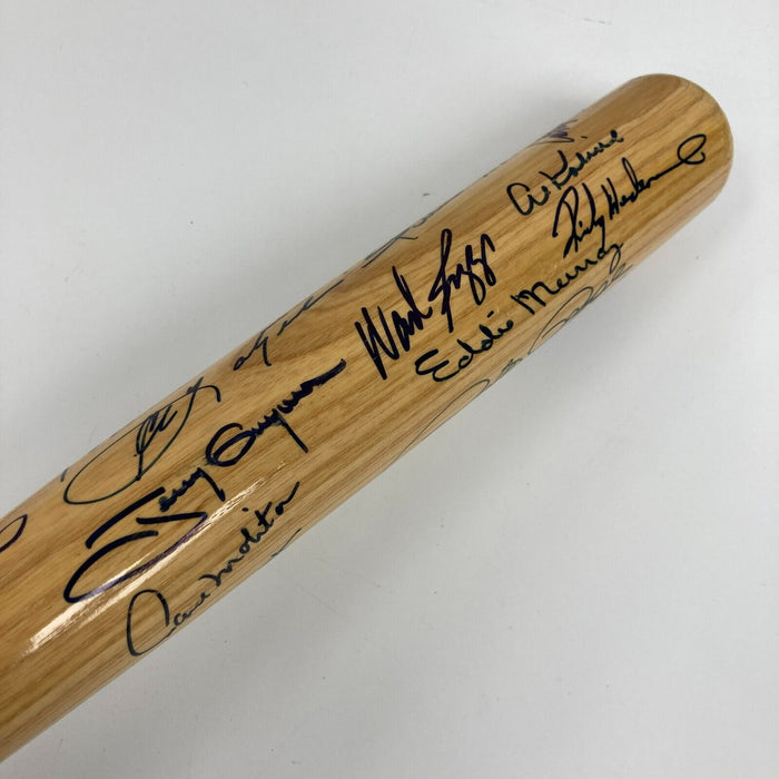 The Finest 3,000 Hit Club Signed Bat 20 Sigs! Willie Mays Hank Aaron JSA COA