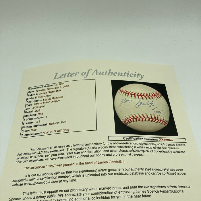 James Gandolfini Tony Soprano Signed Major League Baseball With JSA COA