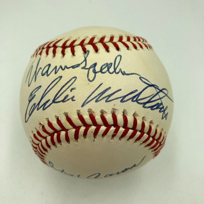 Hank Aaron Eddie Mathews Warren Spahn National League Baseball With JSA COA