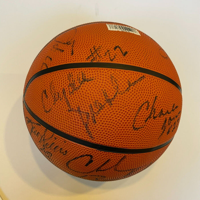 1997-98 Houston Rockets Team Signed Basketball Olajuwon Charles Barkley JSA
