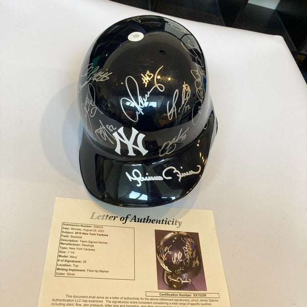 2010 New York Yankees Team Signed Helmet Derek Jeter Arod Mariano Rivera JSA COA