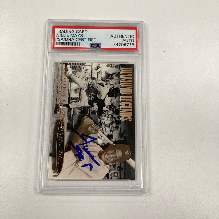 Willie Mays Upper Deck Signed Baseball Card Auto PSA DNA