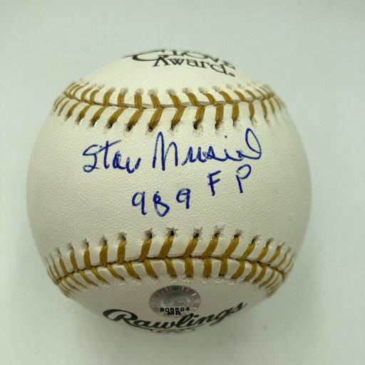 Stan Musial "989 Fielding Percentage" Signed Gold Glove Award Baseball JSA & MLB