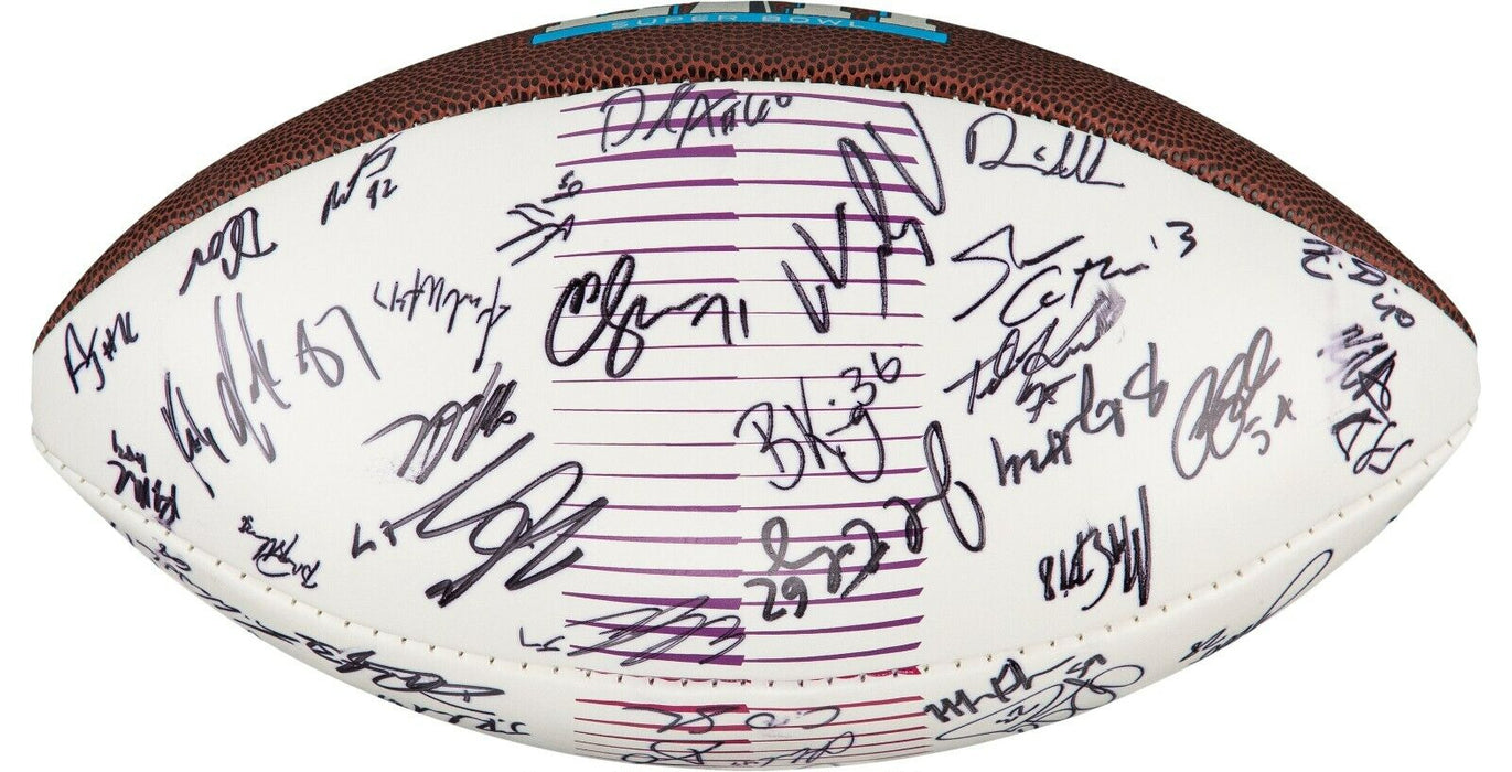 Tom Brady 2017 New England Patriots Team Signed Super Bowl LII Football Beckett