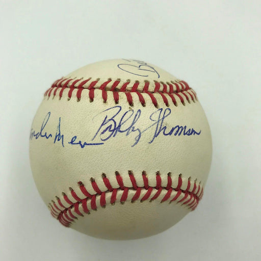 Bobby Thomson Mazeroski Don Larsen Baseball Greatest Moments Signed Baseball JSA