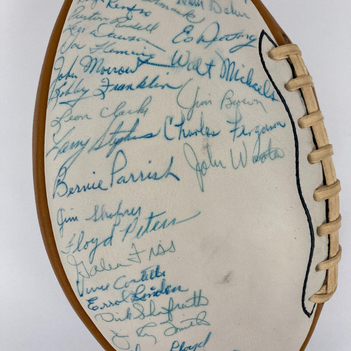 1961 Cleveland Browns Team Signed Wilson NFL Football 35 Sigs Jim Brown JSA COA