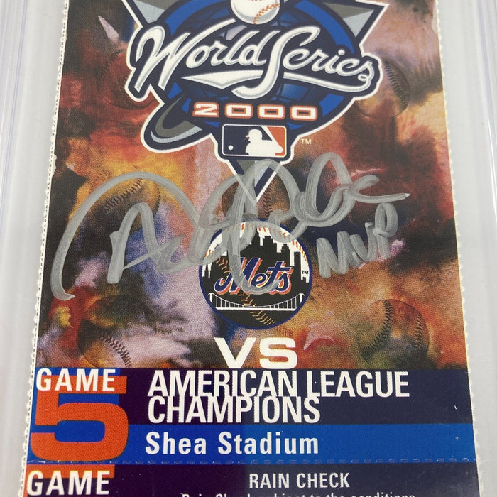 Derek Jeter "MVP" Signed 2000 World Series Game 5 Clinching Game Ticket PSA DNA