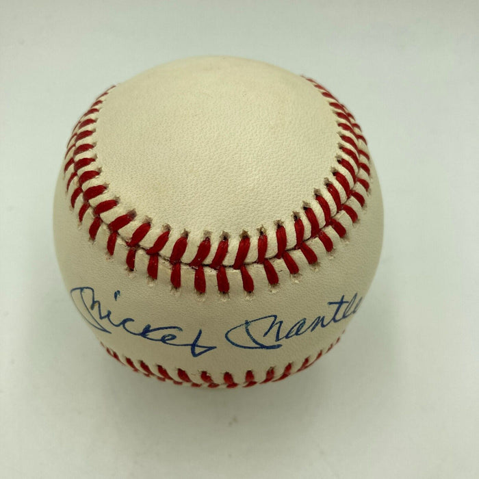 Mickey Mantle Signed American League Baseball PSA DNA Graded MINT 9