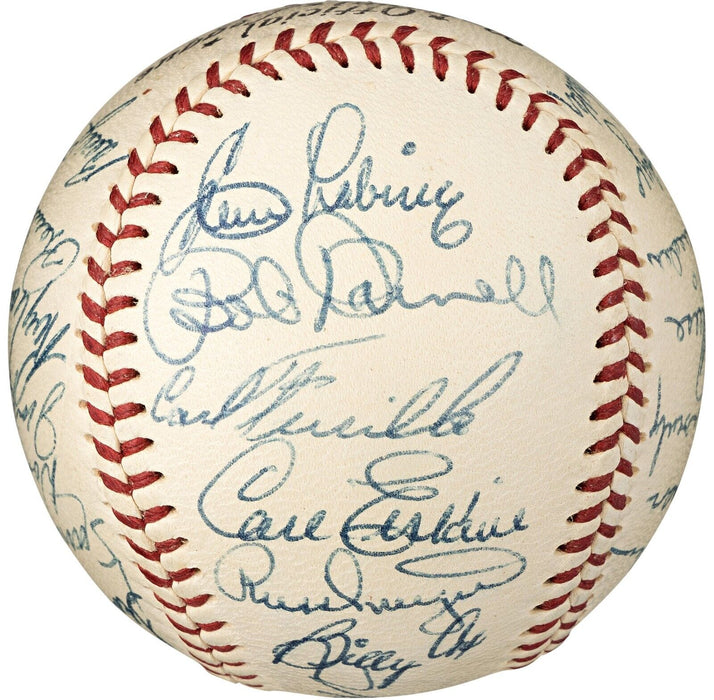 Jackie Robinson 1954 Brooklyn Dodgers Team Signed Baseball PSA DNA