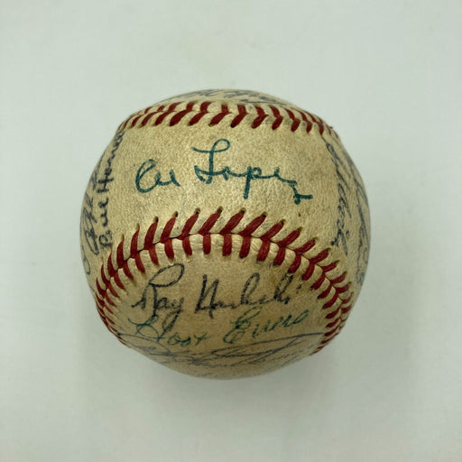 1954 Cleveland Indians AL Champs Teams Signed American League Baseball Beckett
