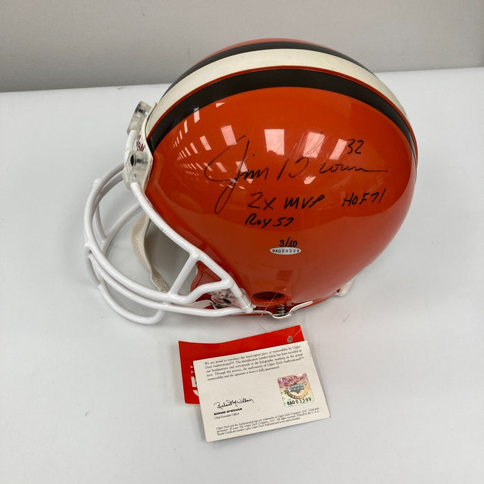 Jim Brown 2X MVP HOF 1971 ROY 1957 Signed Cleveland Browns Helmet PSA DNA & UDA
