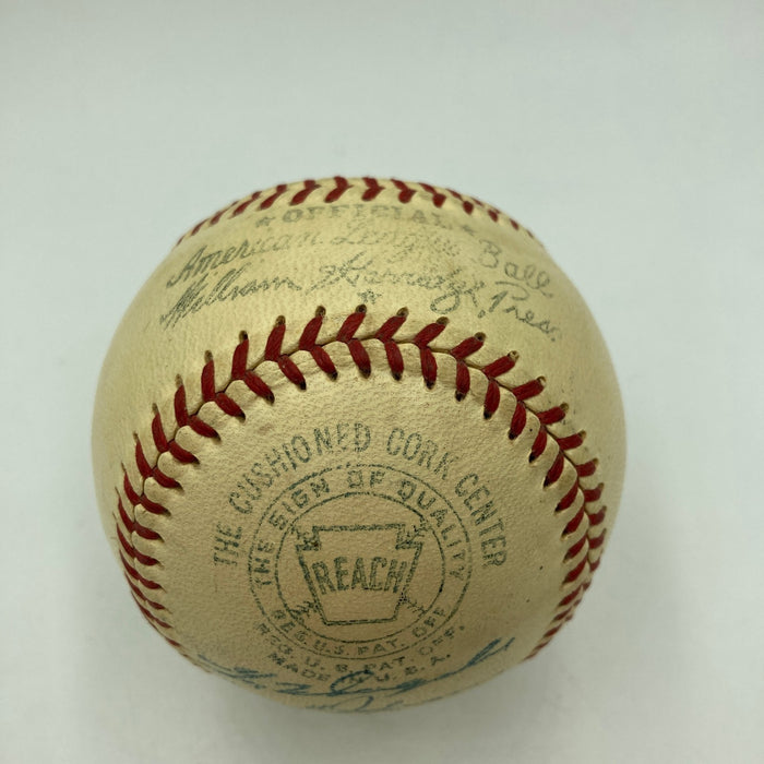 1957 New York Yankees AL Champs Team Signed Baseball Mickey Mantle PSA DNA COA