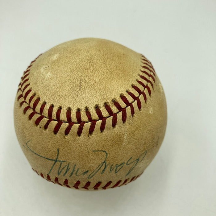 Willie Mays Signed 1970's Vintage National League Feeney Baseball JSA COA