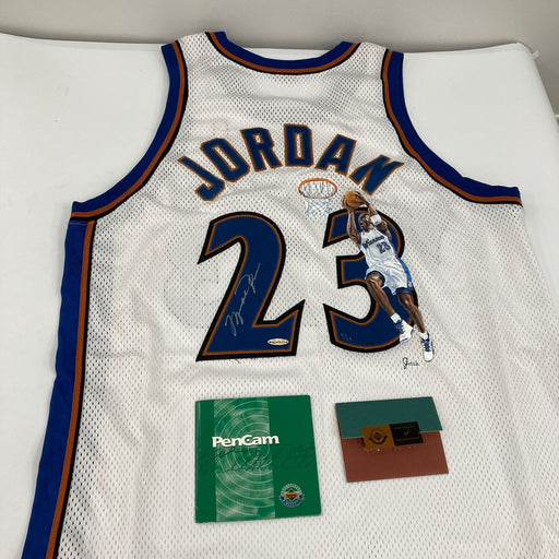 Michael Jordan Signed Washington Wizards Game Jersey Original Art UDA Upper Deck