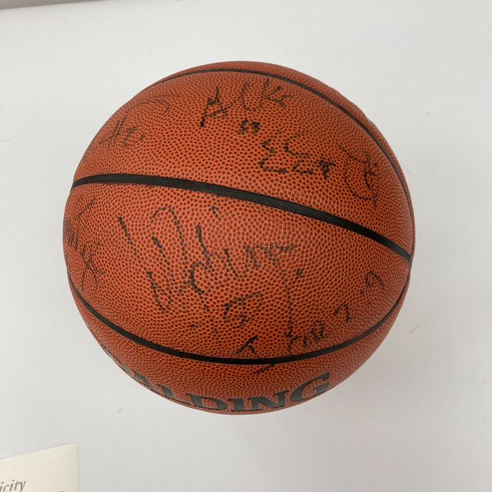 1998-99 San Antonio Spurs NBA Champs Team Signed Basketball Tim Duncan JSA COA