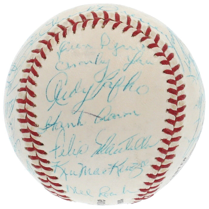 Beautiful 1960 Milwaukee Braves Team Signed Baseball Hank Aaron JSA COA