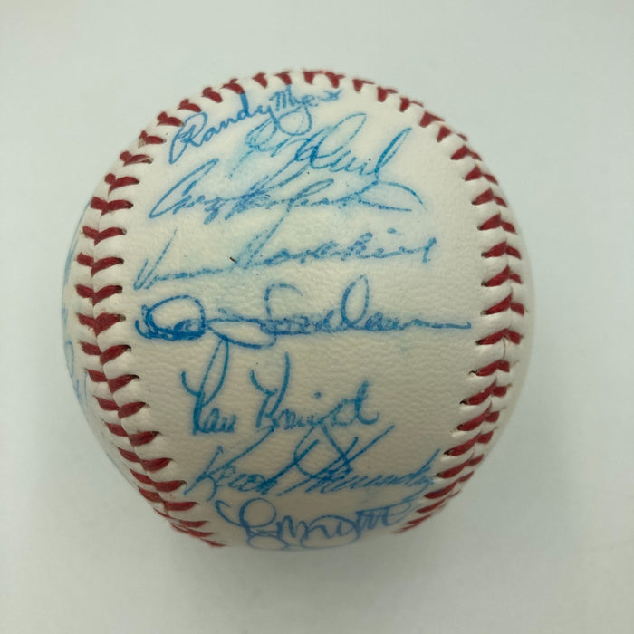 Vintage 1986 New York Mets World Series Champs Team Signed Baseball JSA COA