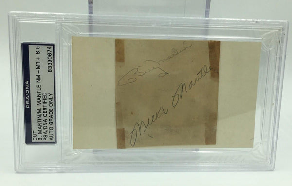 1952 Mickey Mantle Billy Martin Early Career Signed Cut PSA DNA