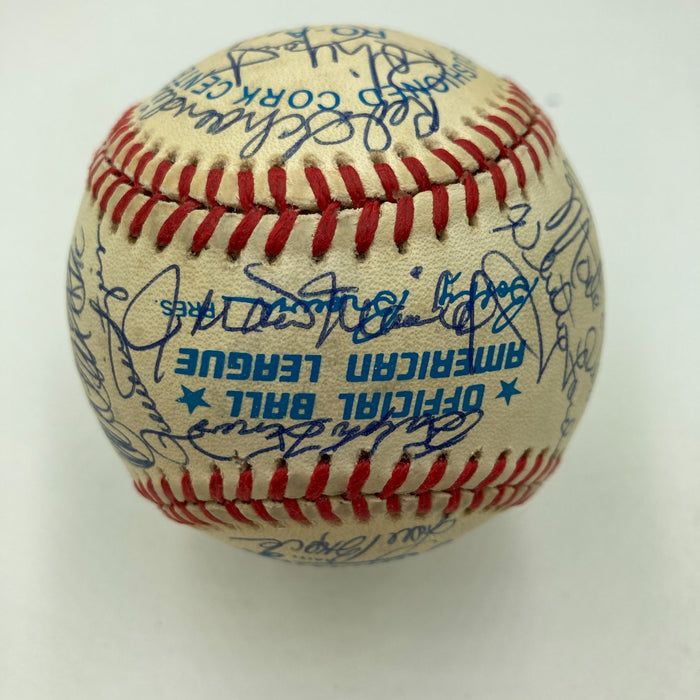 Hall Of Fame Multi Signed Baseball 30 Sigs Yogi Berra Reggie jackson JSA COA