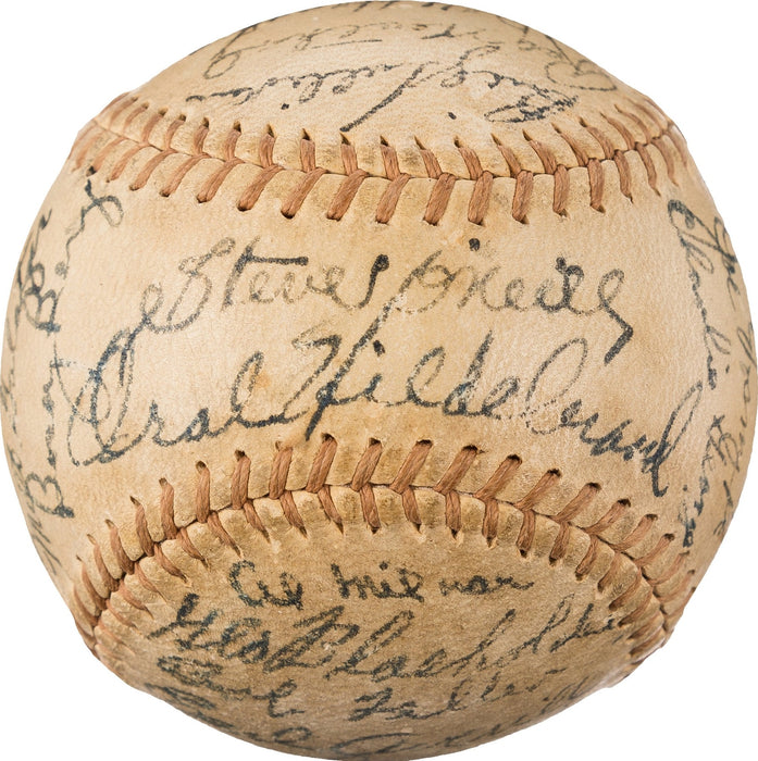 The Finest 1936 Cleveland Indians Team Signed Baseball Bob Feller Rookie PSA DNA