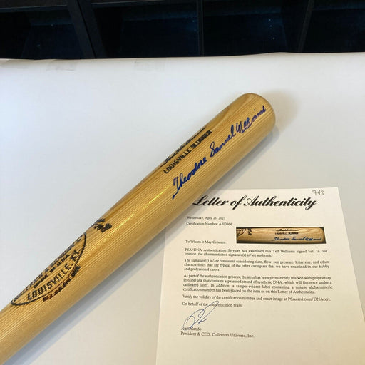 Ted "Theodore Samuel" Williams Full Name Signed Game Model Baseball Bat PSA DNA