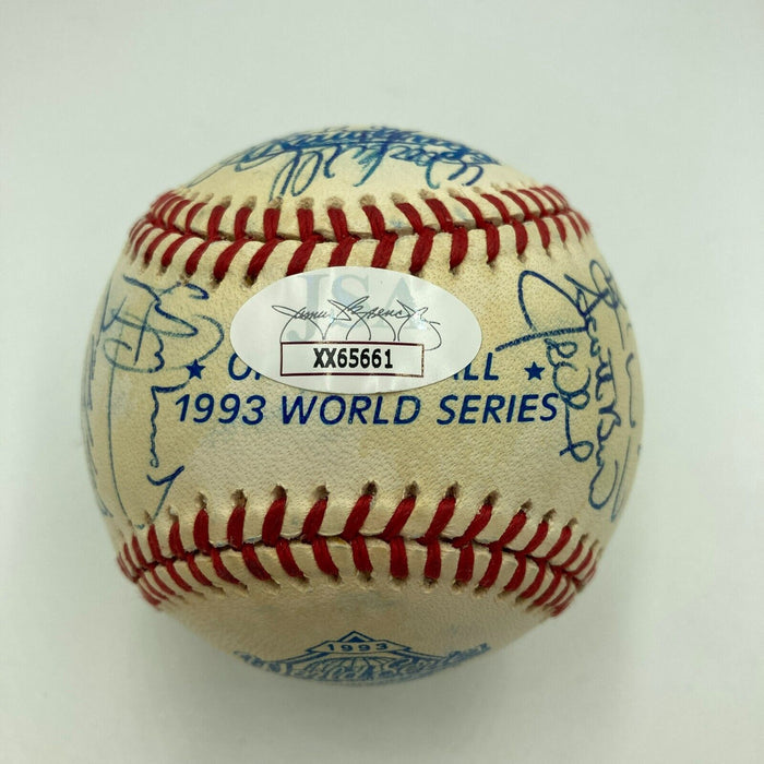 1993 Toronto Blue Jays World Series Champs Team Signed W.S. Baseball JSA COA